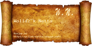 Wollák Netta névjegykártya